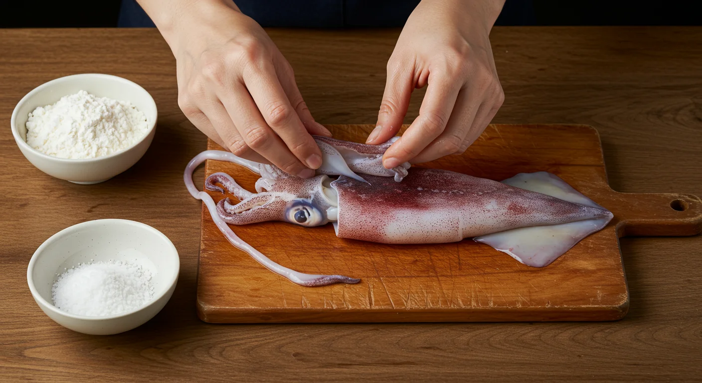 오징어 손질, 비린내 없이 쫄깃하게!