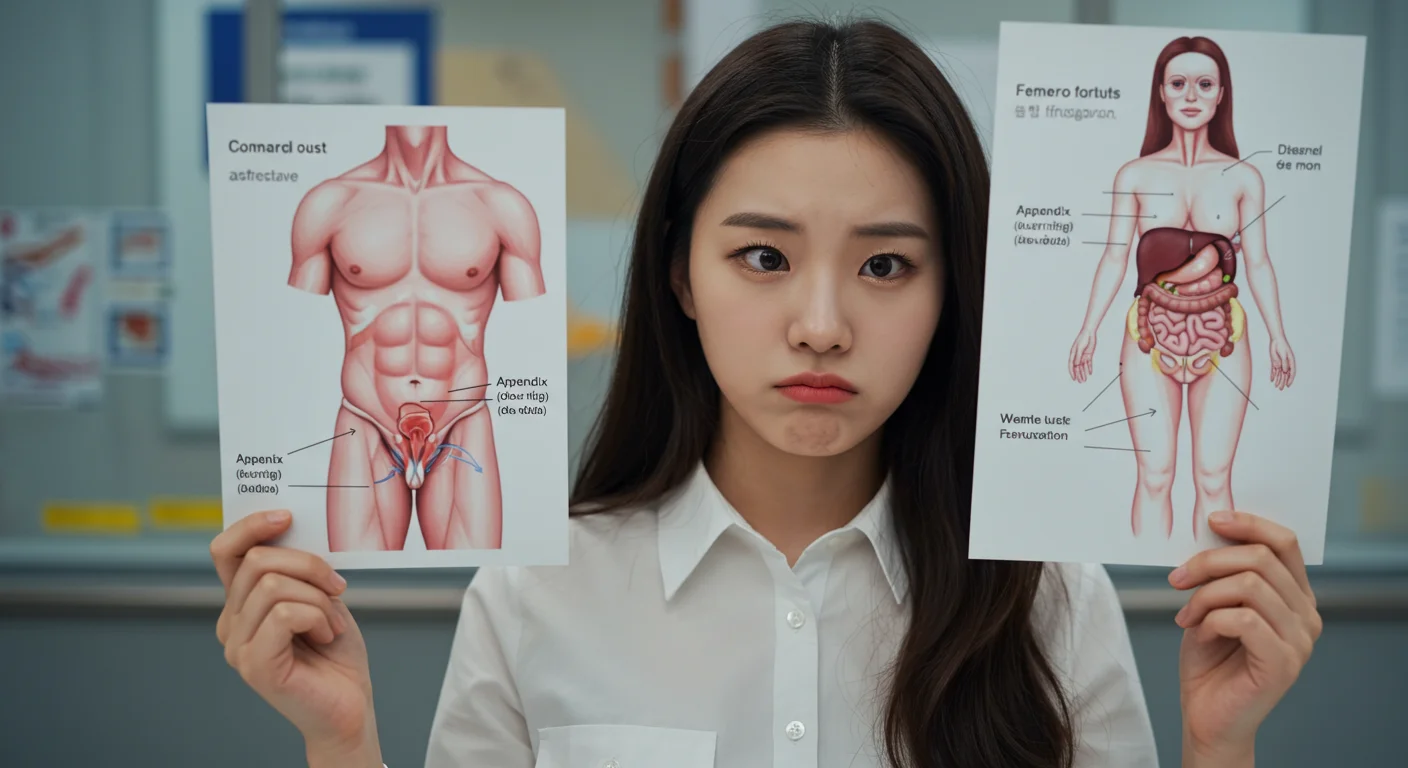 남자랑 여자 맹장 위치가 다르다고요?