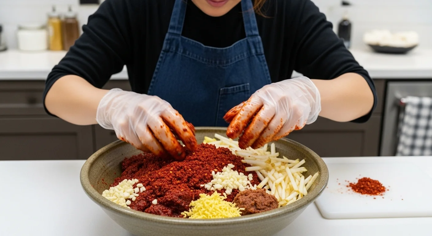 파김치 황금 양념 배합하기