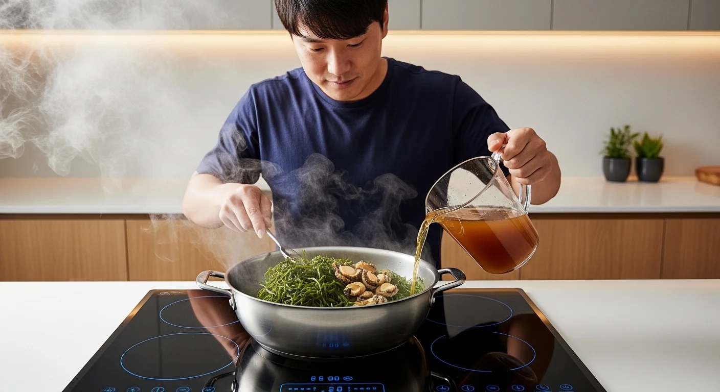 국물 맛의 비법, 재료 볶기와 육수 단계