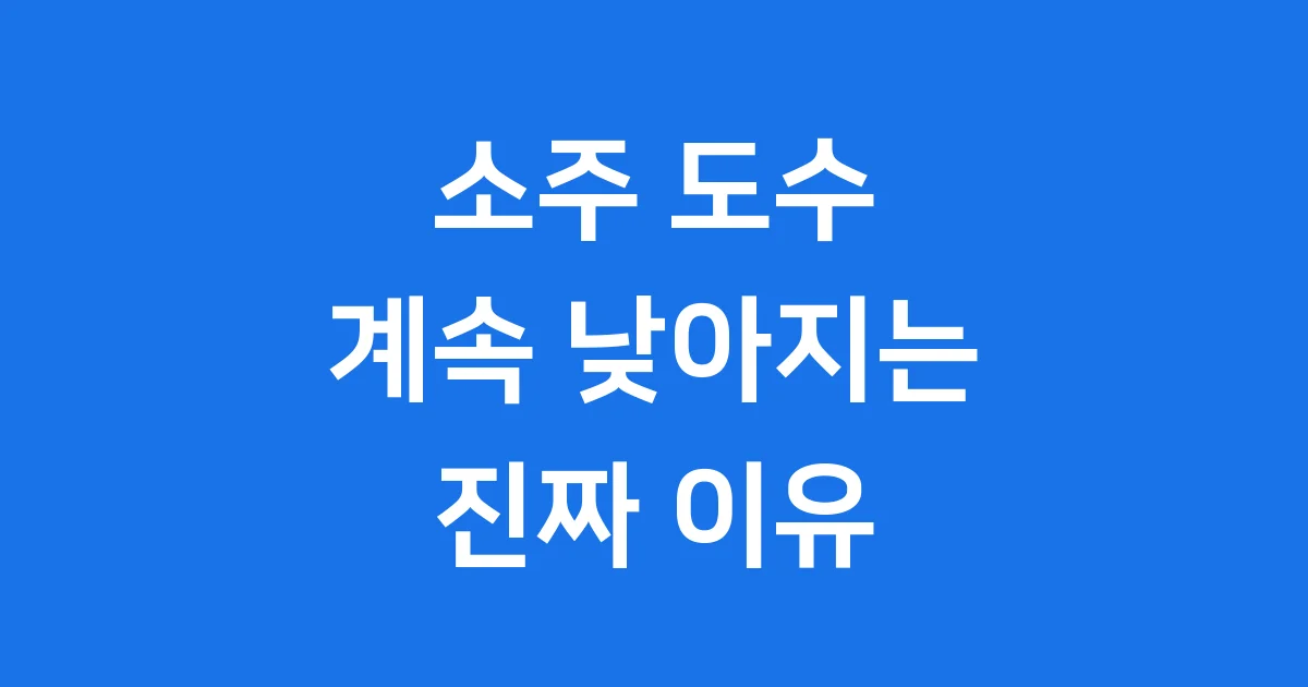 진로 소주 도수 변화 트렌드
