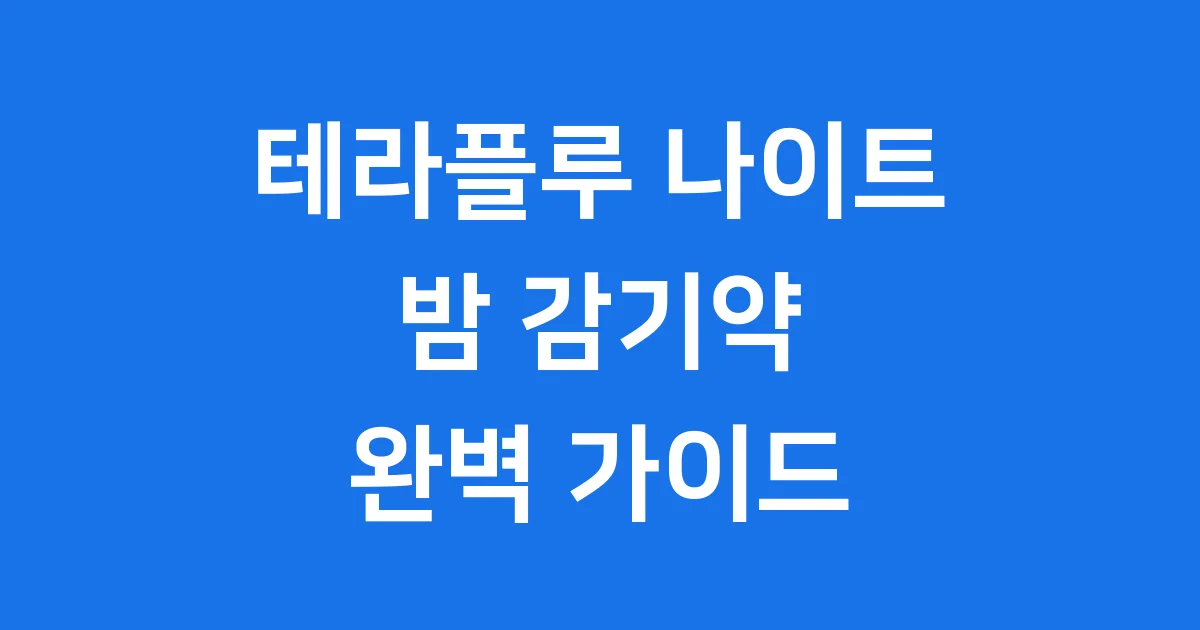 테라플루 나이트타임: 밤에도 편안한 잠을 위한 종합감기약