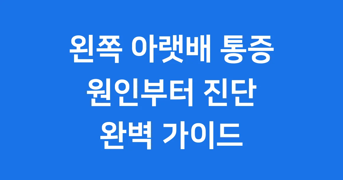 왼쪽 아랫배 통증