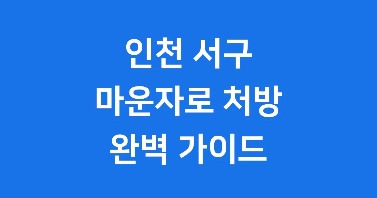 인천 서구 마운자로 처방 가격 병원 최저가