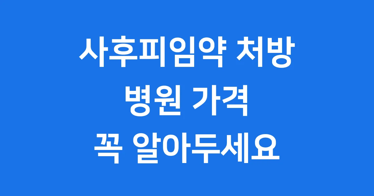 사후피임약 처방 병원 가격 비대면