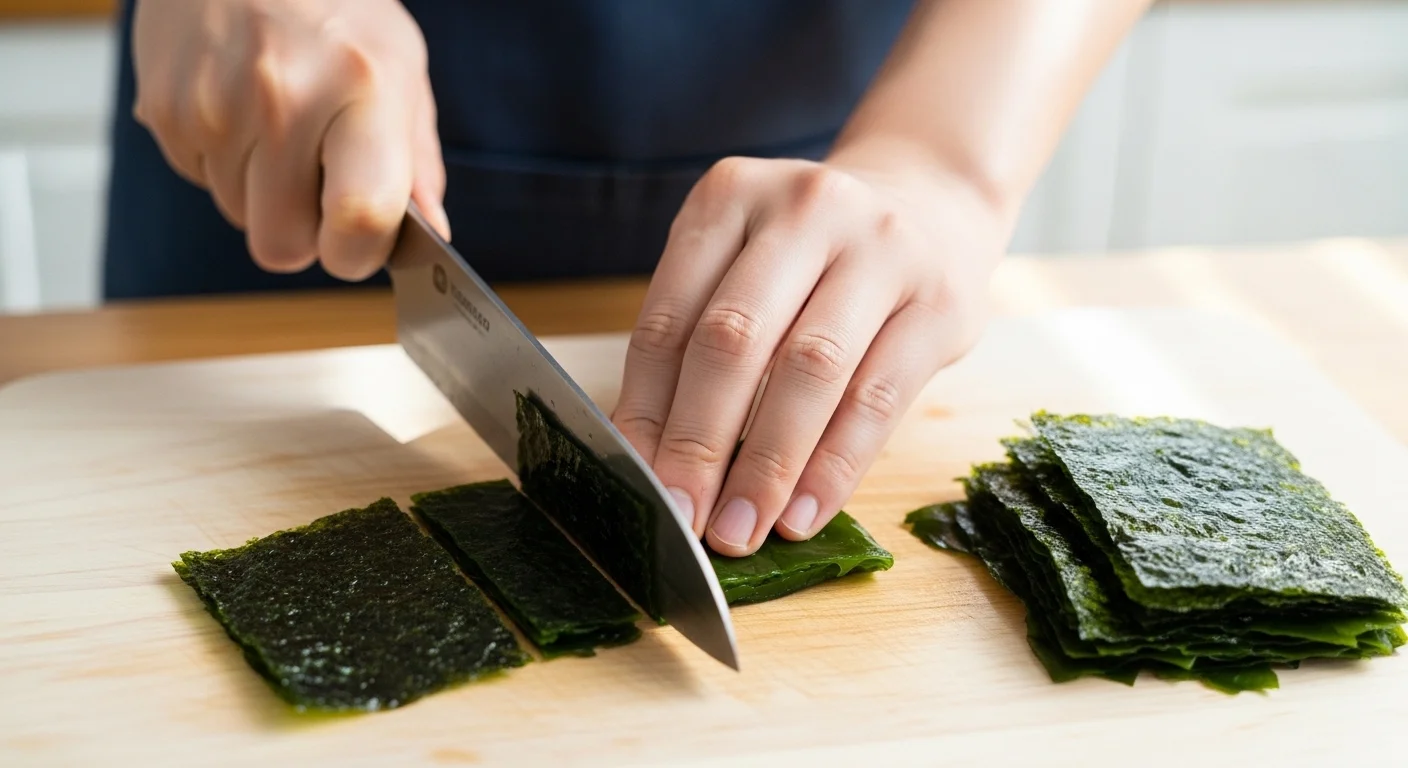 쫄깃한 미역, 알맞게 불리고 썰어요