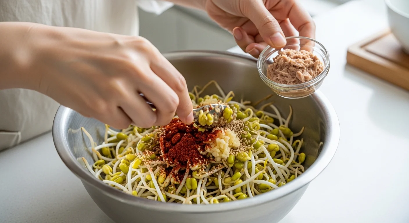 참치액젓으로 더 맛있게! 숙주나물무침 레시피