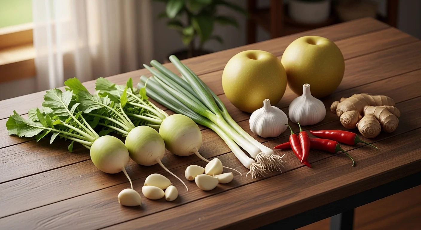 간단 동치미 만들 때 필요한 재료들