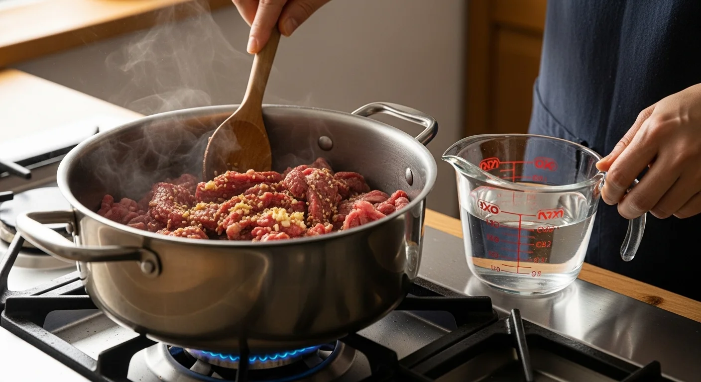 깊은 맛의 비결! 소고기 볶음과 육수 내기