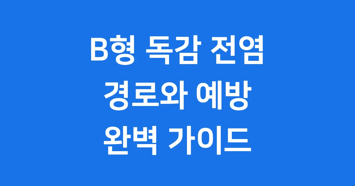 B형 독감 전염 경로와 예방 방법