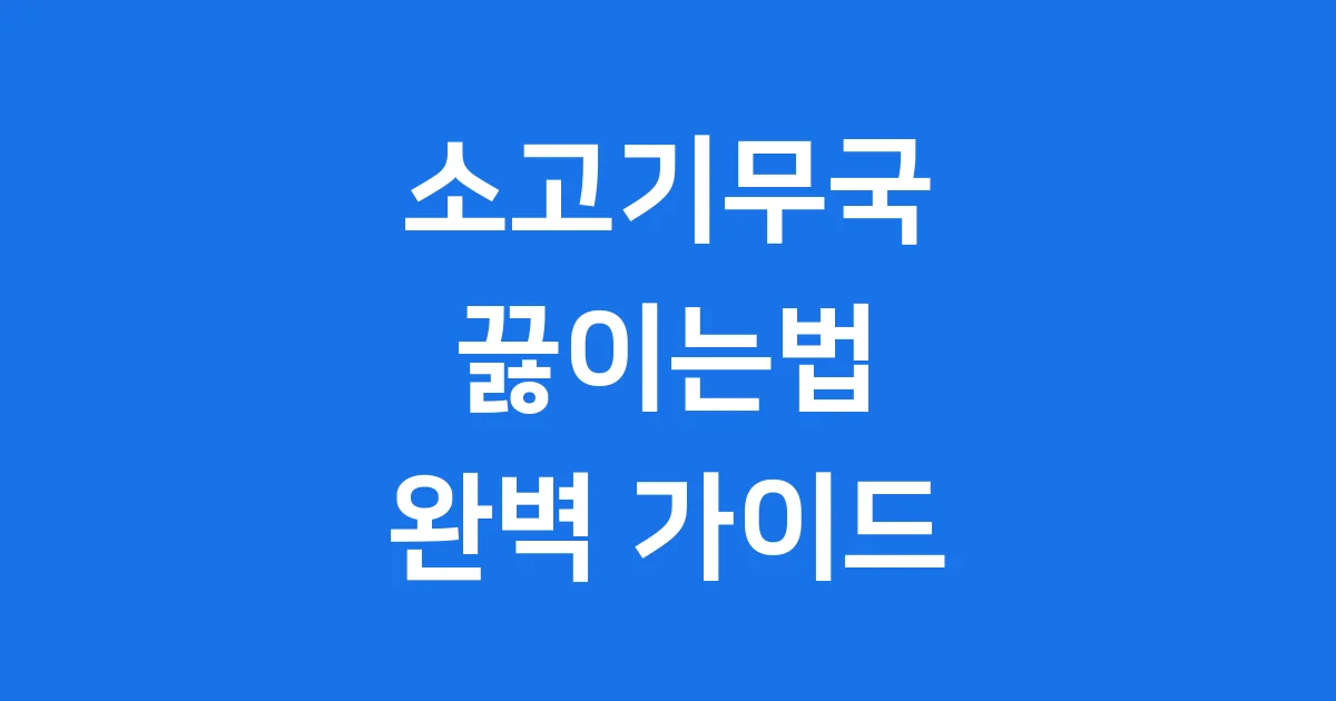 소고기무국 끓이는법