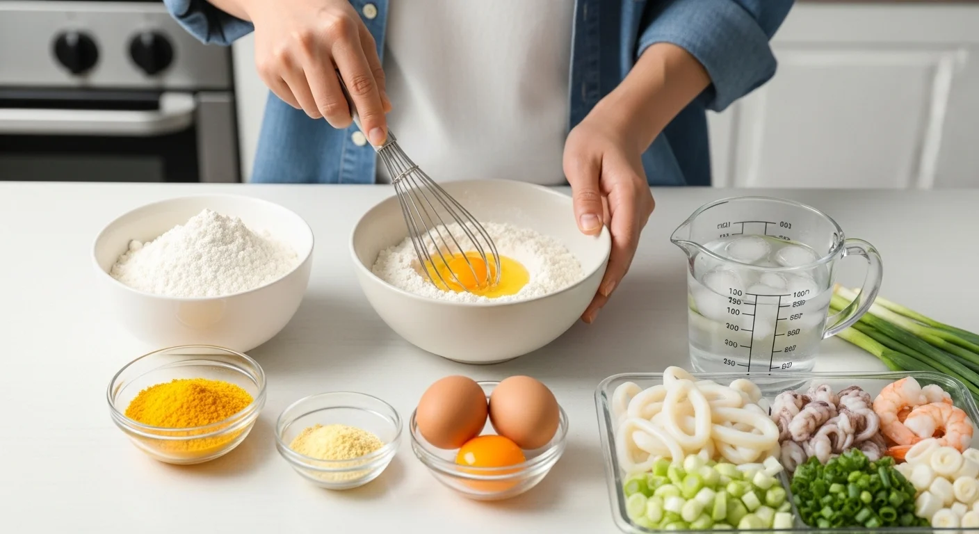 바삭함의 시작, 해물파전 반죽 황금 비율