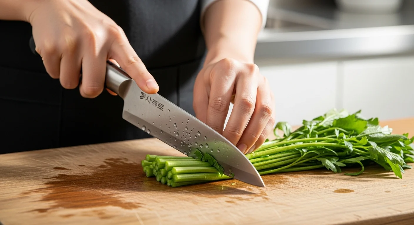 생으로? 데쳐서? 미나리 썰기와 선택의 시간