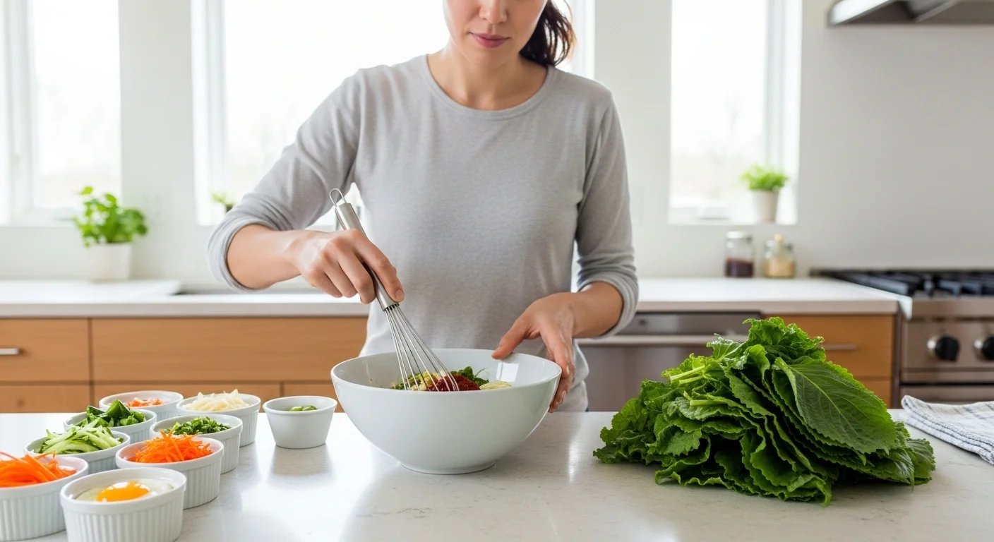 고추장 없는 양념장, 봄동비빔밥 맛의 비결은?