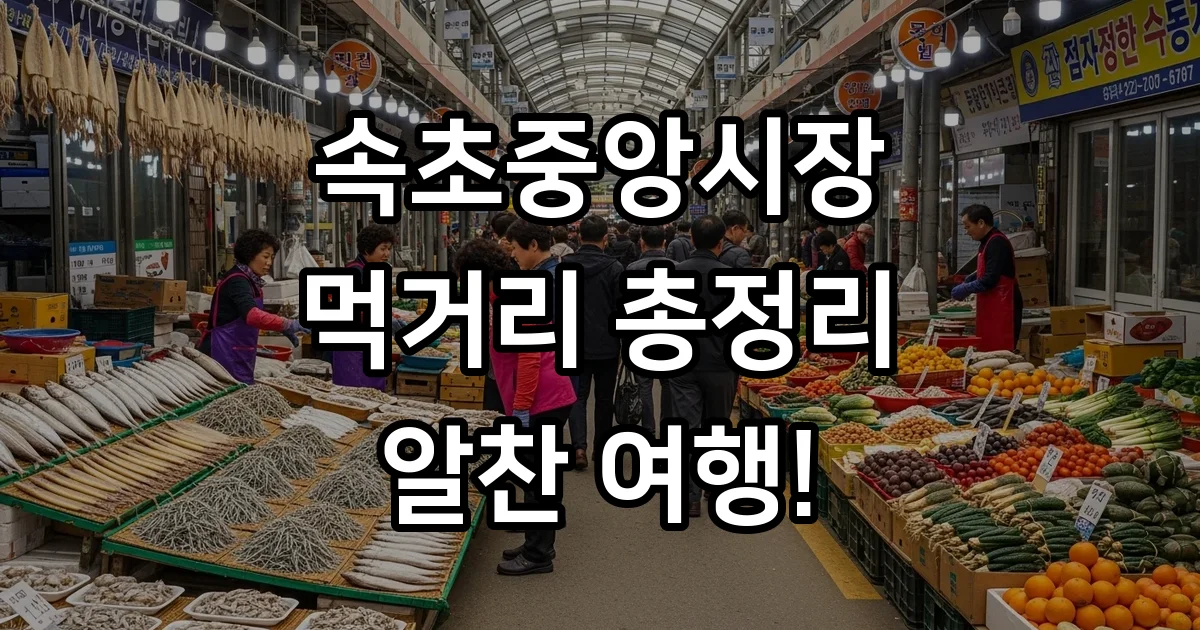 속초중앙시장 역사 먹거리 주차 운영시간