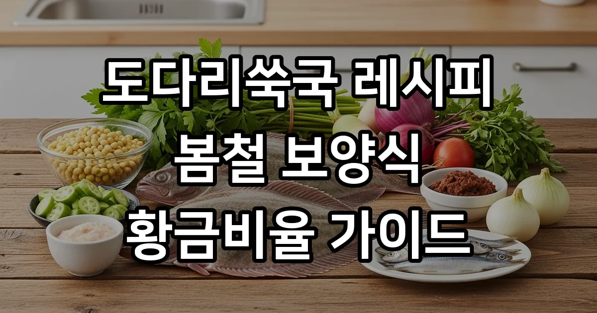 도다리쑥국 레시피 봄철 보양식 황금비율 만드는법