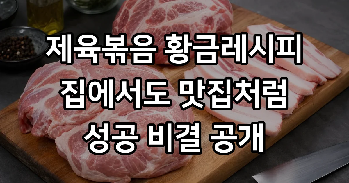 제육볶음 황금레시피 집에서도 맛집처럼 만드는 비법