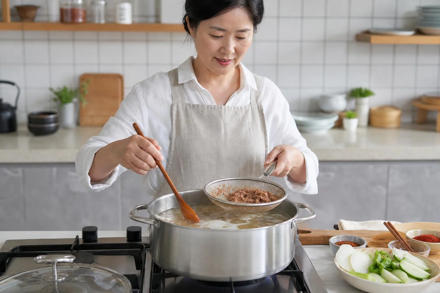 구수함의 비결, 육수와 된장 베이스