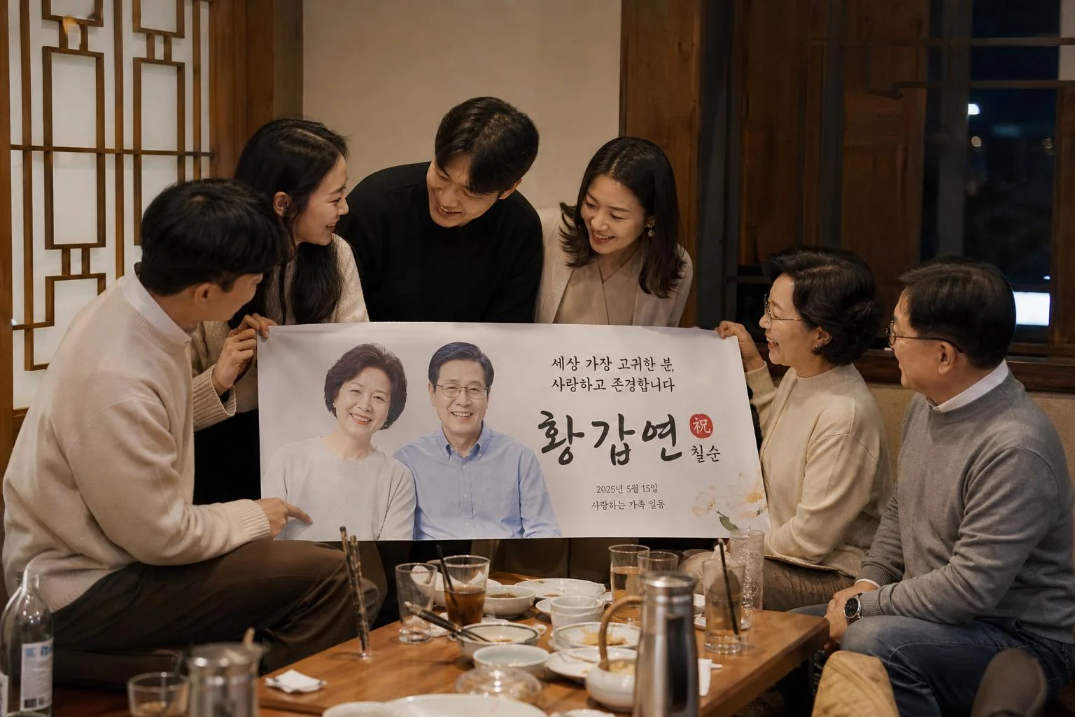 환갑현수막에 부모님 사진, 넣을까요 말까요?