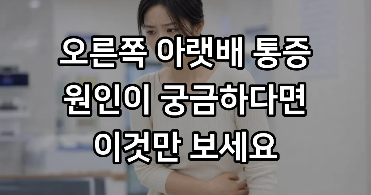 오른쪽 아랫배 통증 원인 증상 확인법